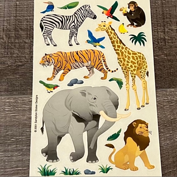 💞 New Jungle Animal Scrapbook Craft Stickers - Picture 1 of 2
